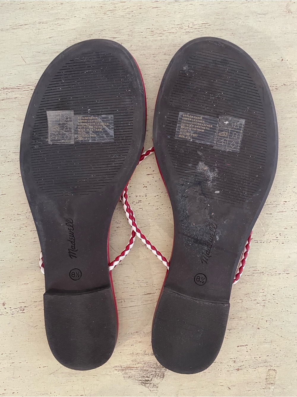 Madewell The Iggy Braided Thong Sandal Bright Ember Multi Size 8 1/2 $98 0A555 - Picture 6 of 6
